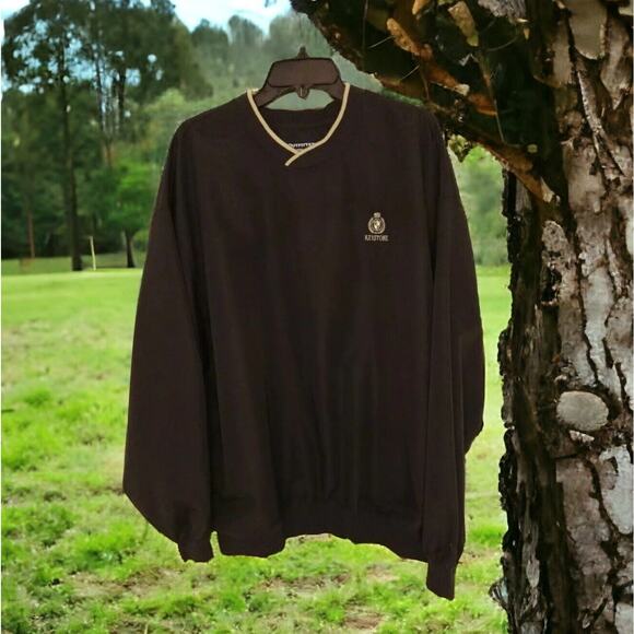 Outfitter Trading Co Men’s XL Black Golf Windshirt Pullover V-Neck Jacket - Picture 1 of 8